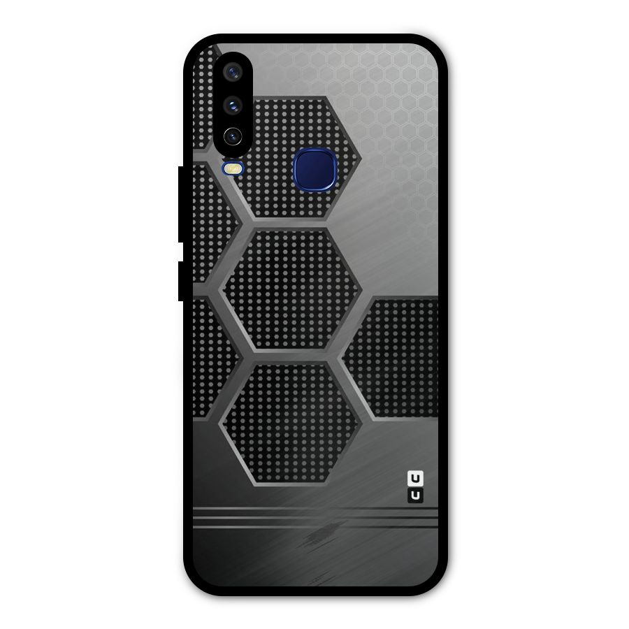 Grey Black Hexa Metal Back Case for Vivo V17
