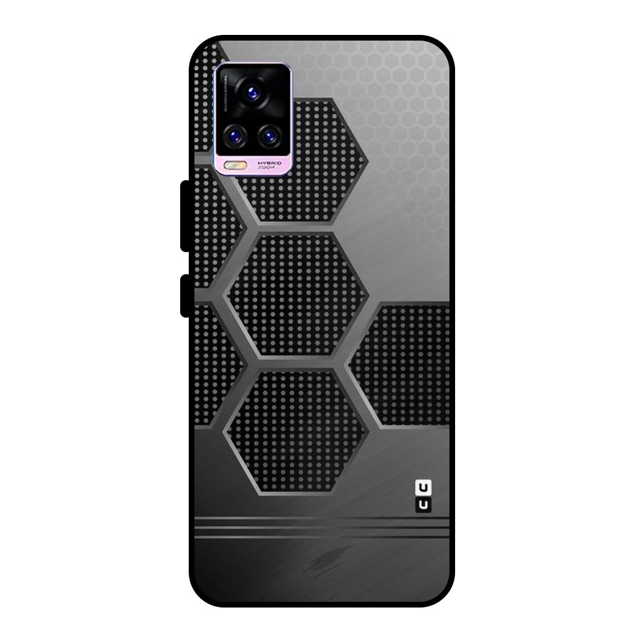 Grey Black Hexa Metal Back Case for Vivo V20 Pro