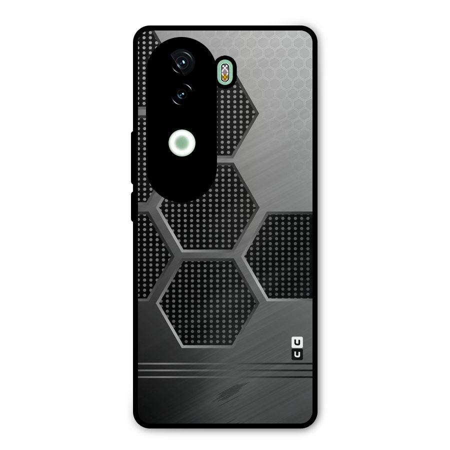 Grey Black Hexa Metal Back Case for Vivo V40e