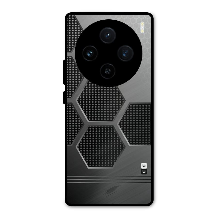 Grey Black Hexa Metal Back Case for Vivo X100