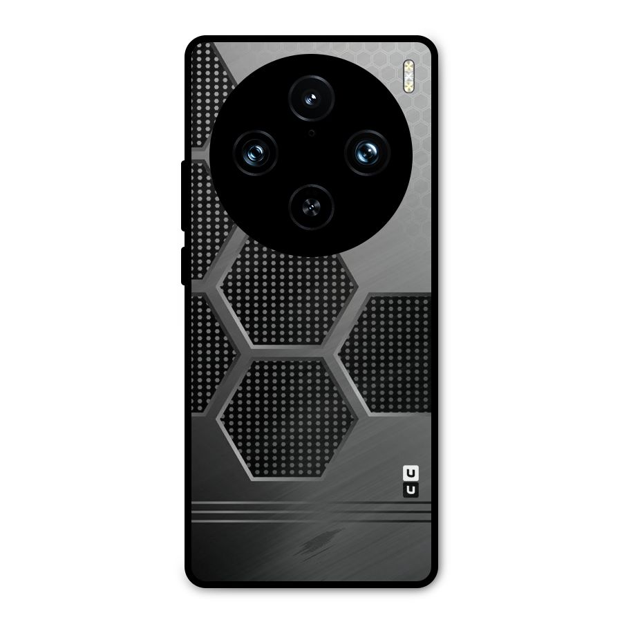 Grey Black Hexa Metal Back Case for Vivo X100 Pro
