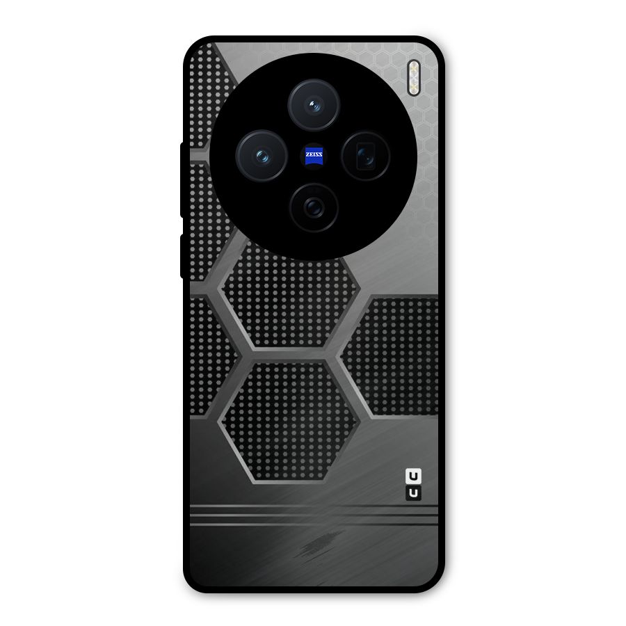 Grey Black Hexa Metal Back Case for Vivo X200