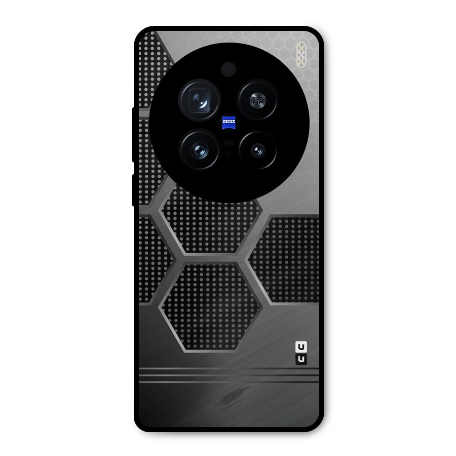 Grey Black Hexa Metal Back Case for Vivo X200 Pro
