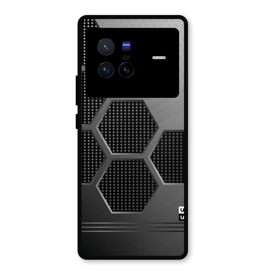 Grey Black Hexa Metal Back Case for Vivo X80