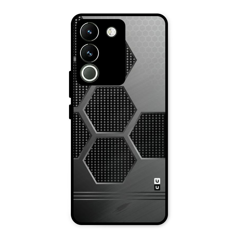 Grey Black Hexa Metal Back Case for Vivo Y200