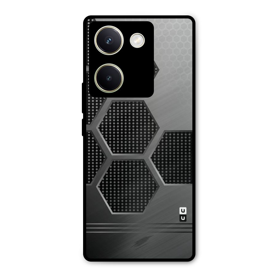 Grey Black Hexa Metal Back Case for Vivo Y200 Pro