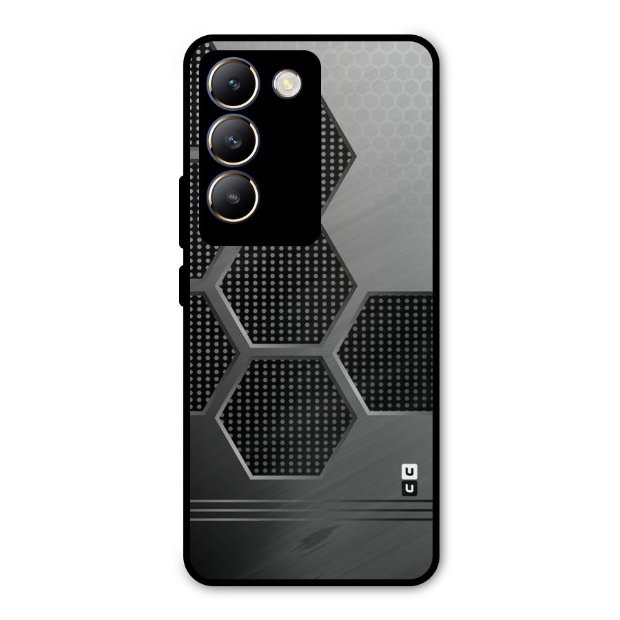 Grey Black Hexa Metal Back Case for Vivo Y200e