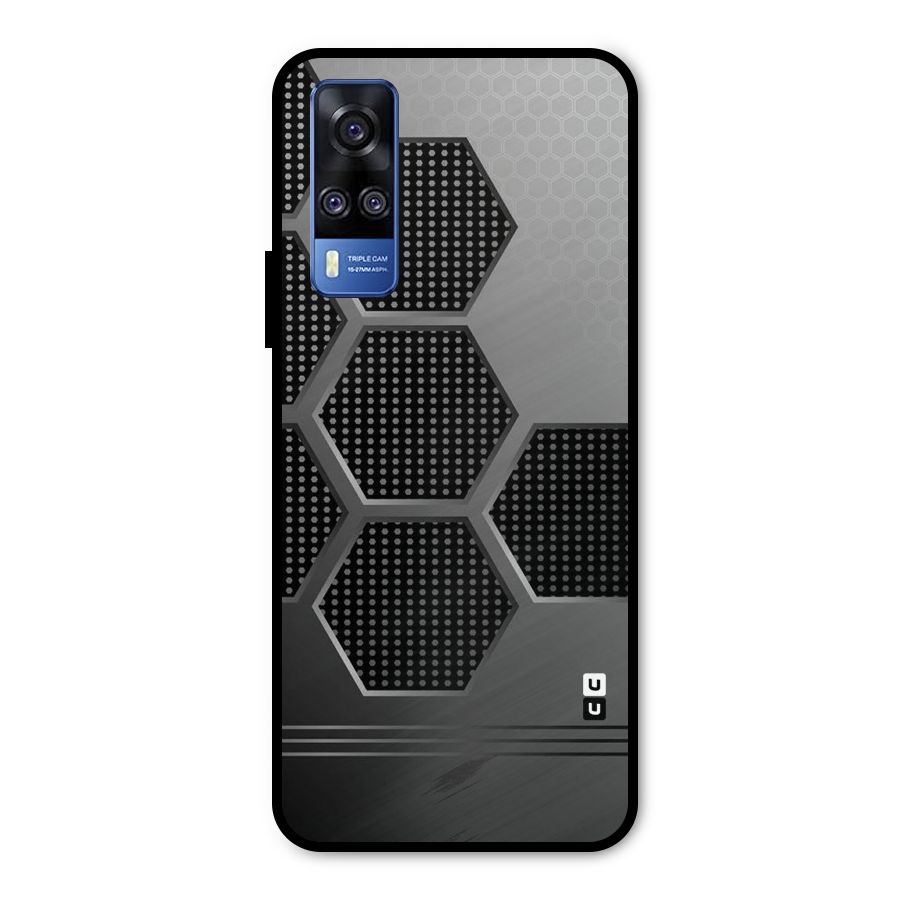 Grey Black Hexa Metal Back Case for Vivo Y31