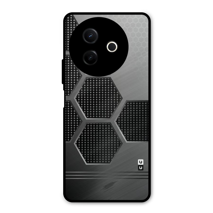 Grey Black Hexa Metal Back Case for Vivo Y39