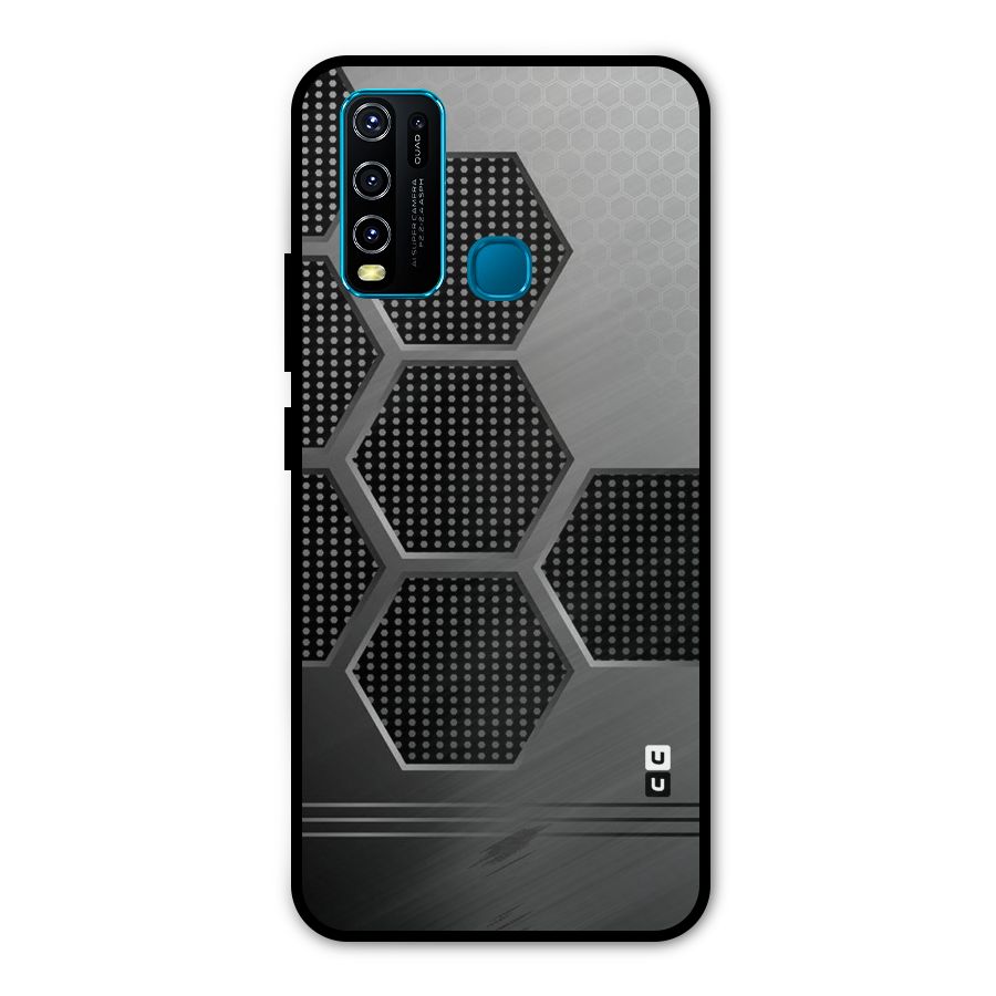 Grey Black Hexa Metal Back Case for Vivo Y50