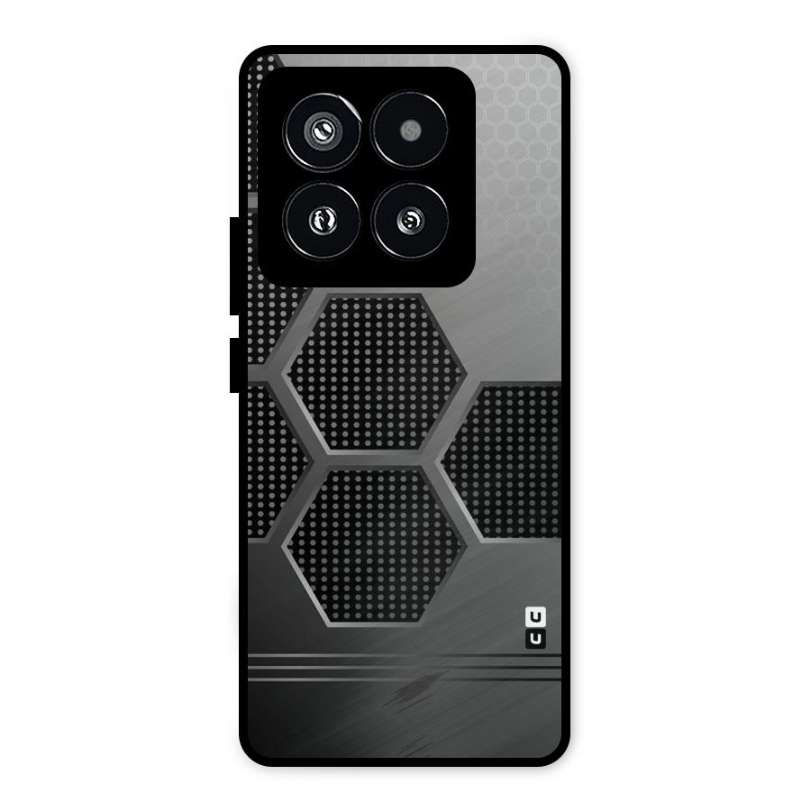 Grey Black Hexa Metal Back Case for Xiaomi 14 Pro