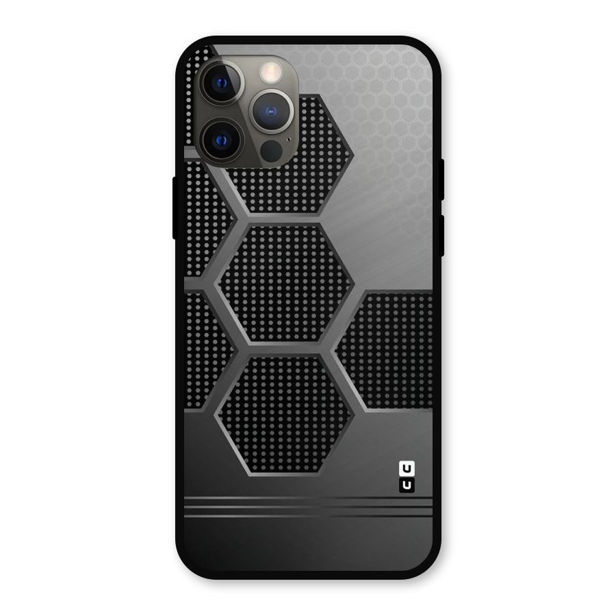 Grey Black Hexa Metal Back Case for iPhone 12 Pro
