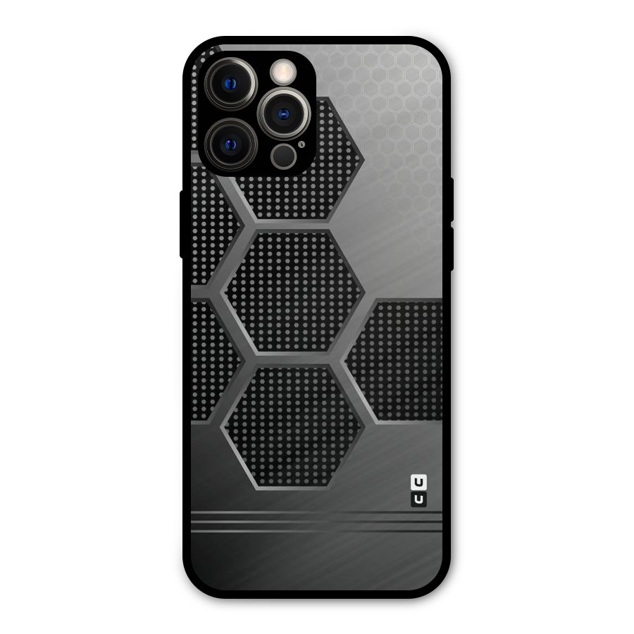 Grey Black Hexa Metal Back Case for iPhone 12 Pro Max