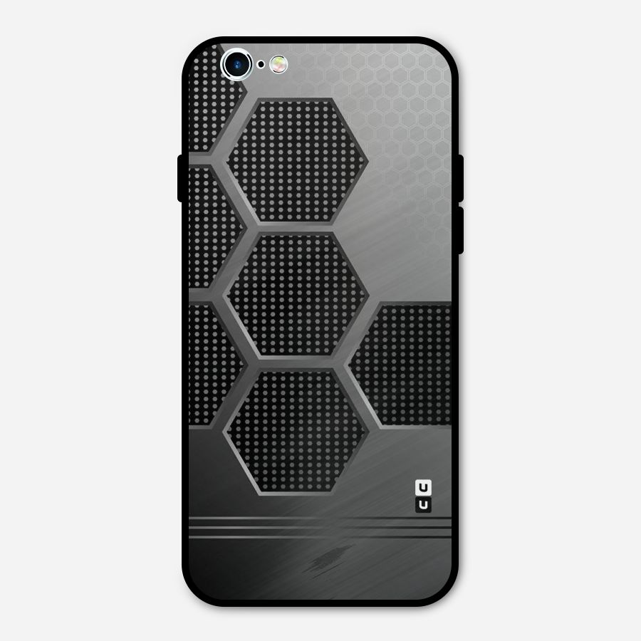 Grey Black Hexa Metal Back Case for iPhone 6 6s