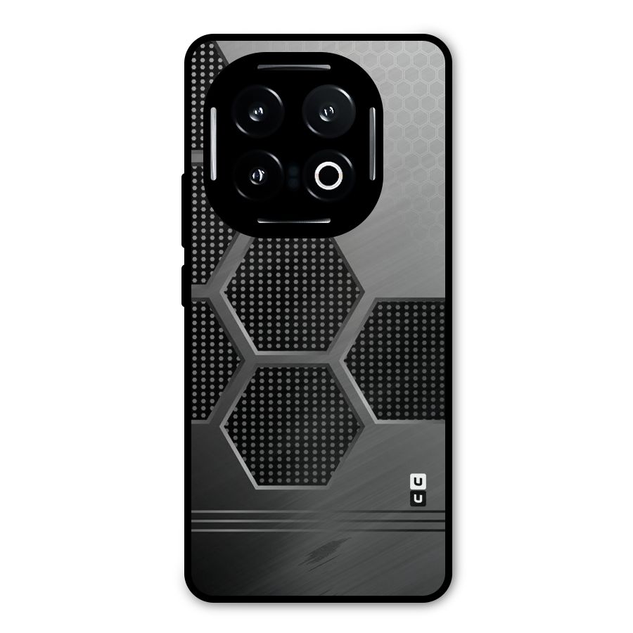 Grey Black Hexa Metal Back Case for iQOO 13