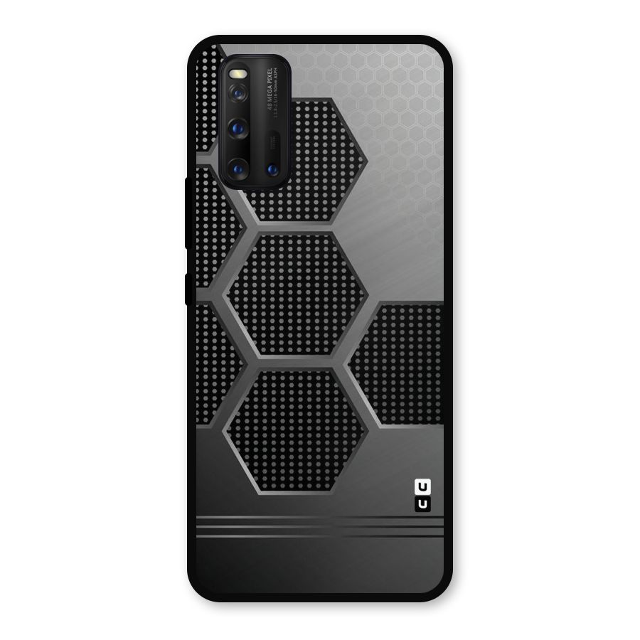 Grey Black Hexa Metal Back Case for iQOO 3