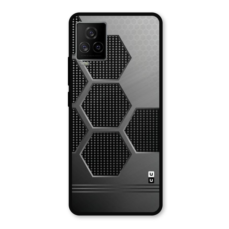 Grey Black Hexa Metal Back Case for iQOO 7 Legend 5G