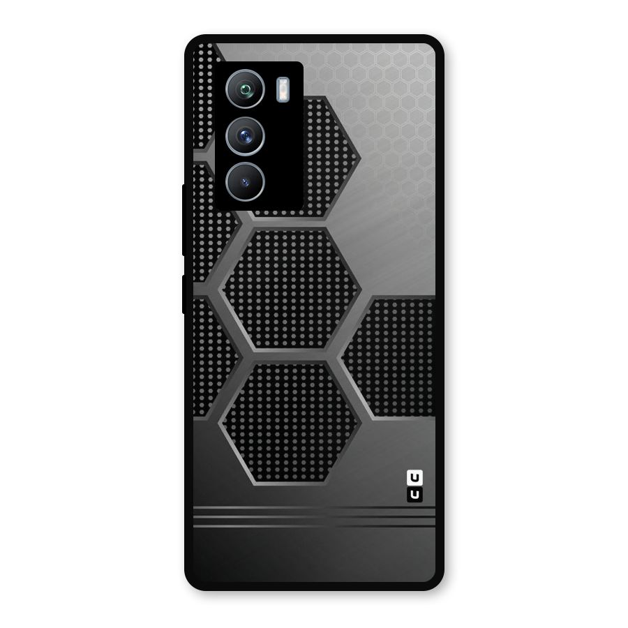 Grey Black Hexa Metal Back Case for iQOO 9 SE