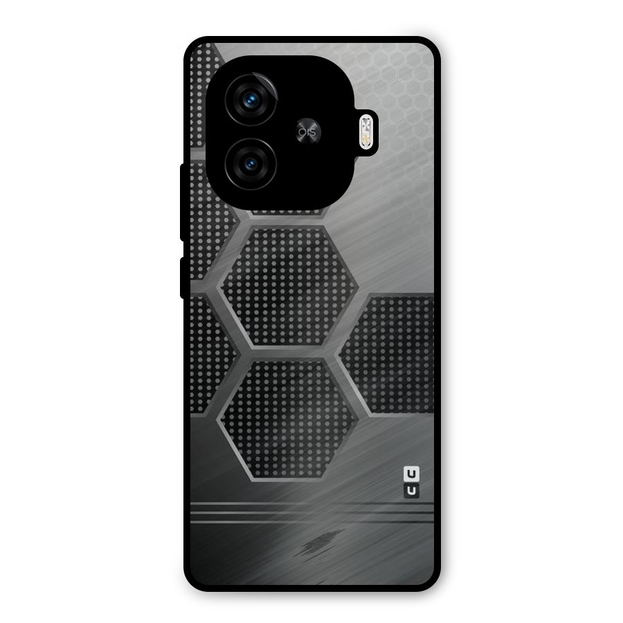 Grey Black Hexa Metal Back Case for iQOO Neo 10R