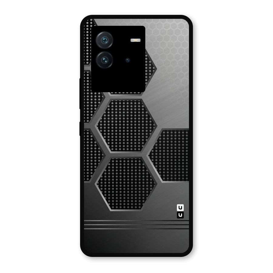 Grey Black Hexa Metal Back Case for iQOO Neo 6 5G