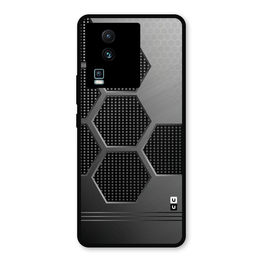 Grey Black Hexa Metal Back Case for iQOO Neo 7 Pro
