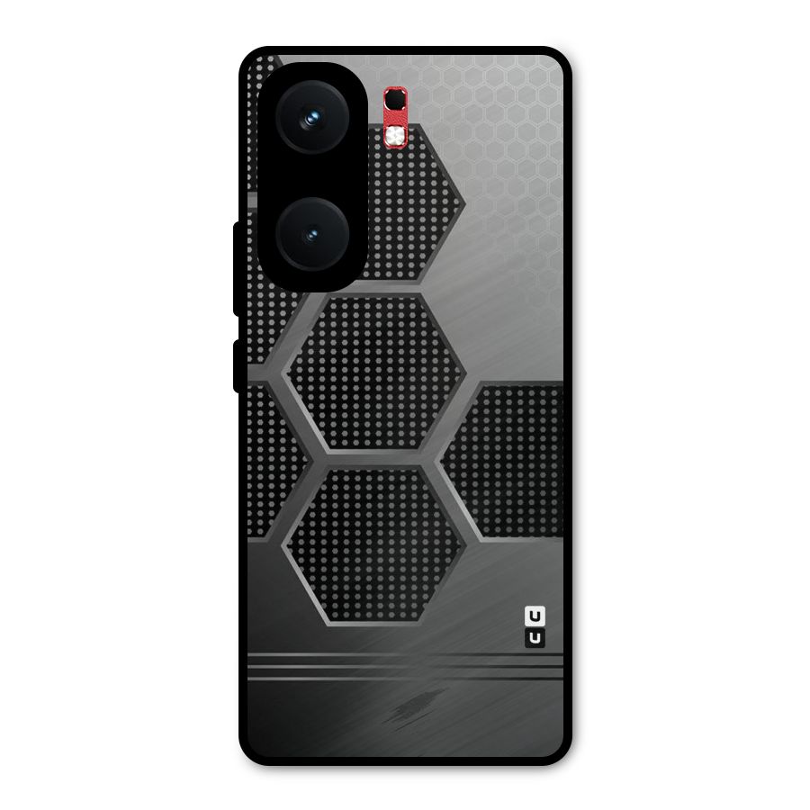 Grey Black Hexa Metal Back Case for iQOO Neo 9 Pro