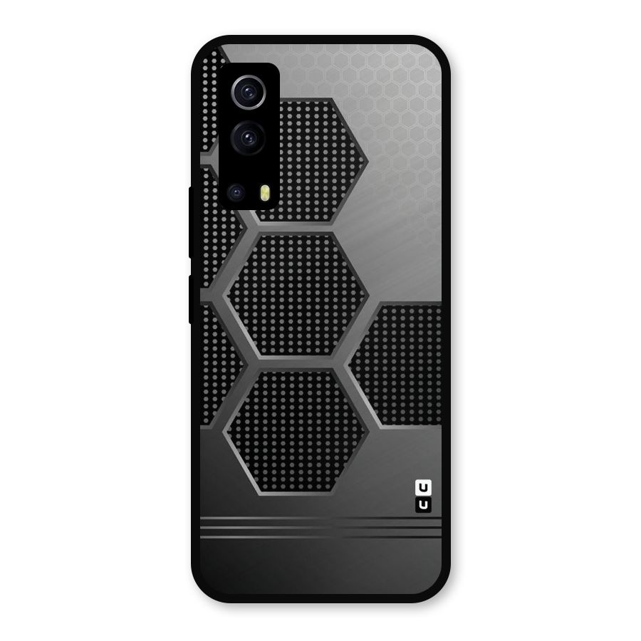 Grey Black Hexa Metal Back Case for iQOO Z3