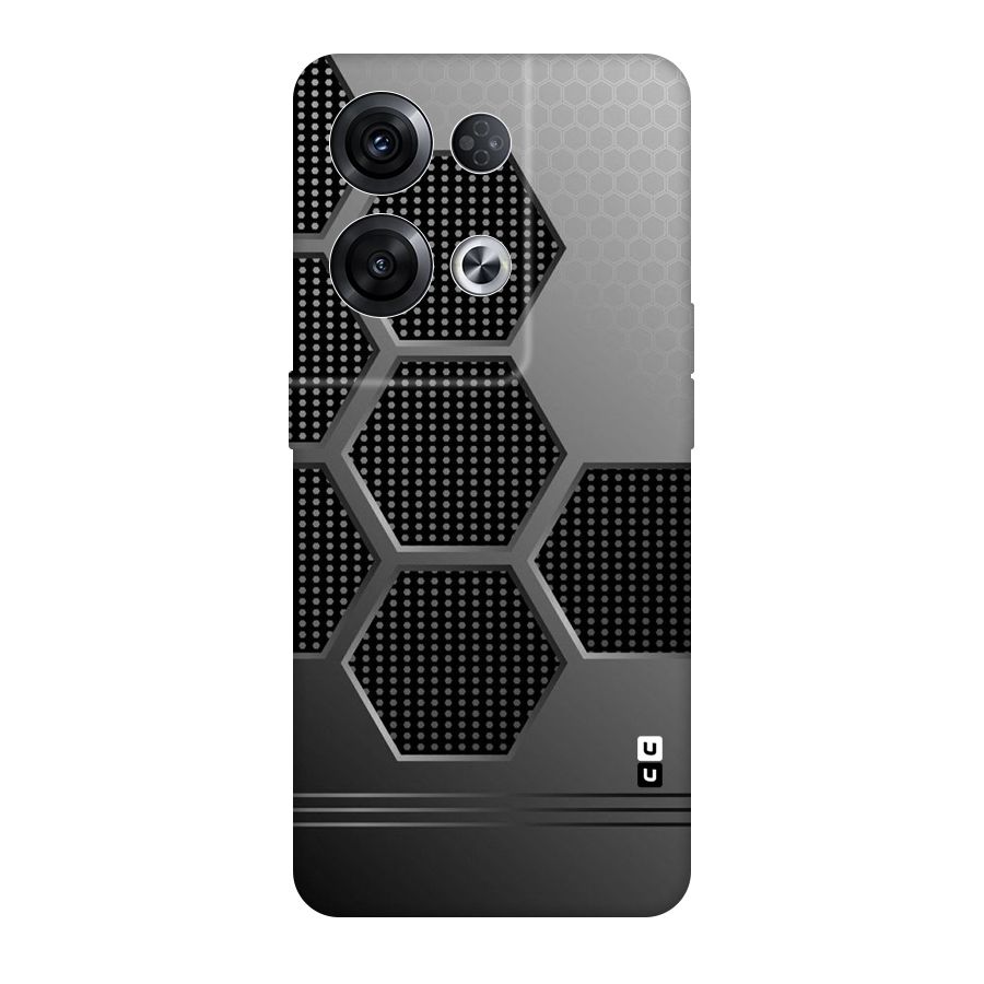 Grey Black Hexa Original Polycarbonate Back Case for Oppo Reno8 Pro 5G