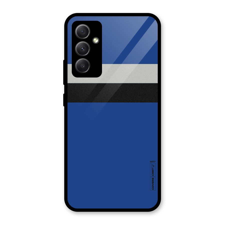 Grey Black Strips Glass Back Case for Galaxy A34