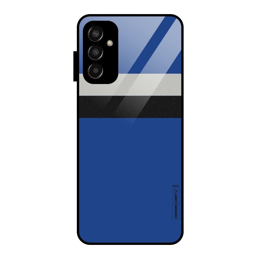 Grey Black Strips Glass Back Case for Galaxy F13