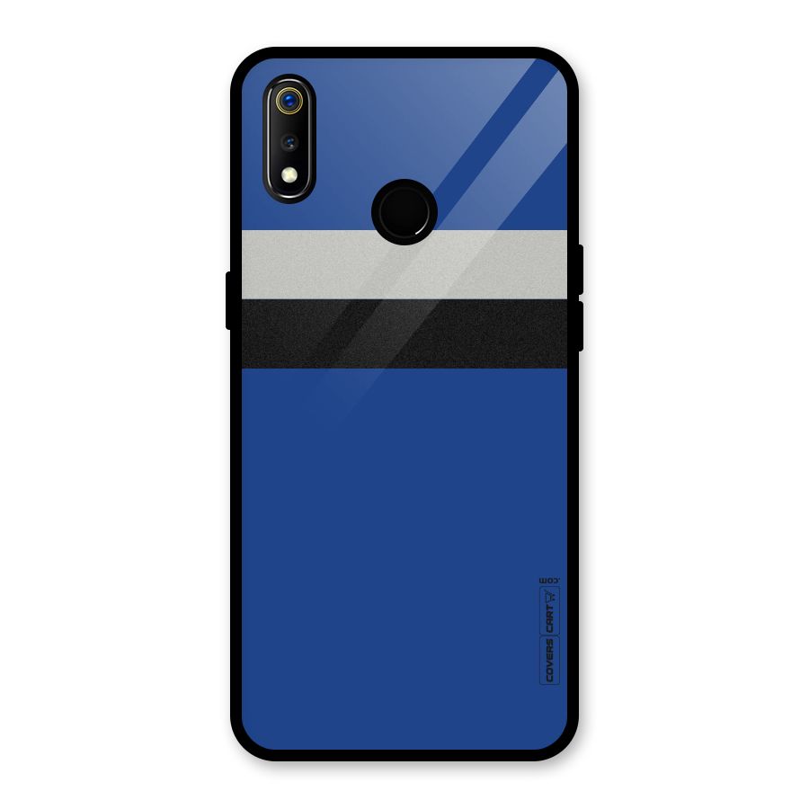Grey Black Strips Glass Back Case for Realme 3i