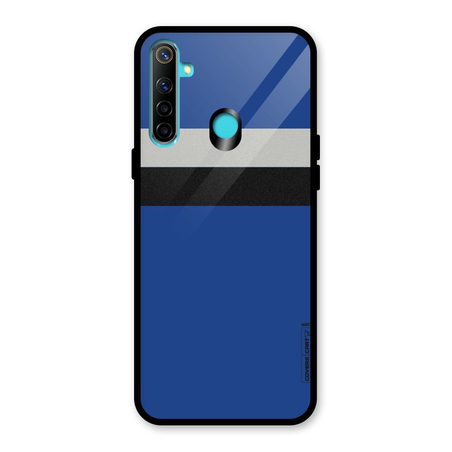 Grey Black Strips Glass Back Case for Realme 5
