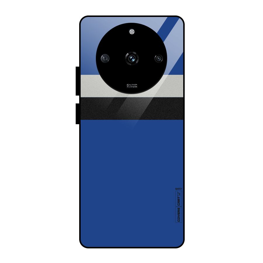 Grey Black Strips Glass Back Case for Realme Narzo 60 5G