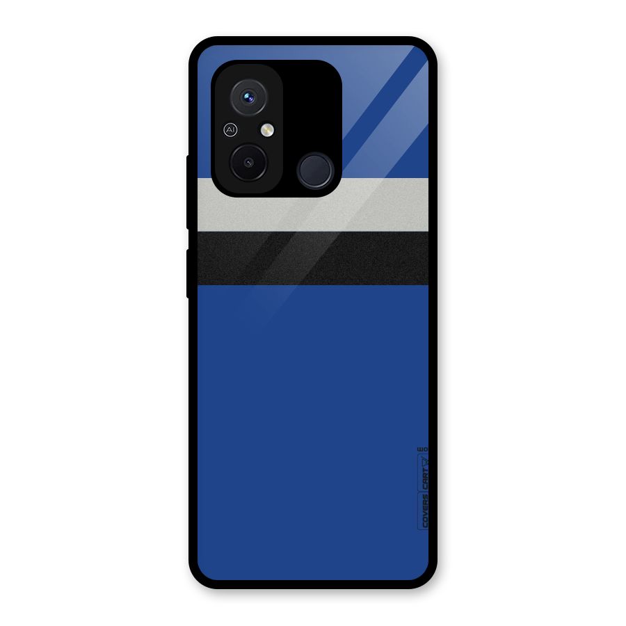 Grey Black Strips Glass Back Case for Redmi 12C