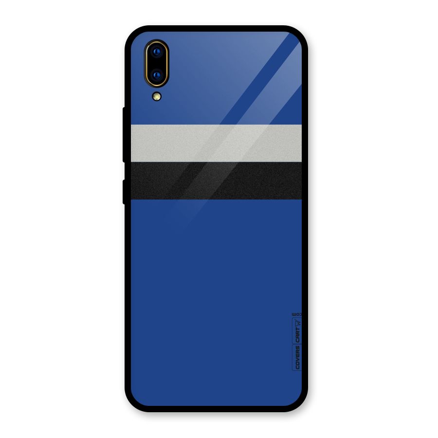 Grey Black Strips Glass Back Case for Vivo V11 Pro