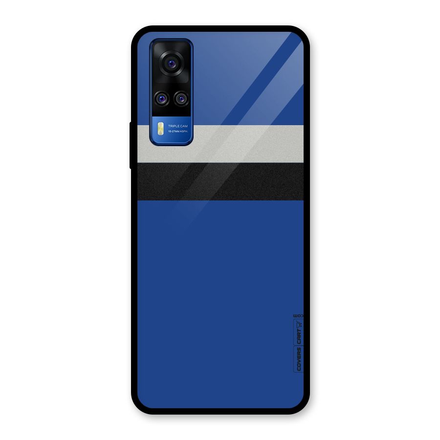 Grey Black Strips Glass Back Case for Vivo Y31