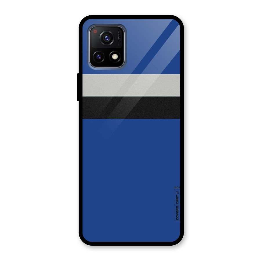 Grey Black Strips Glass Back Case for Vivo Y72 5G