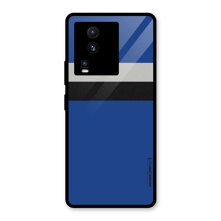 Grey Black Strips Glass Back Case for Vivo iQOO Neo 7