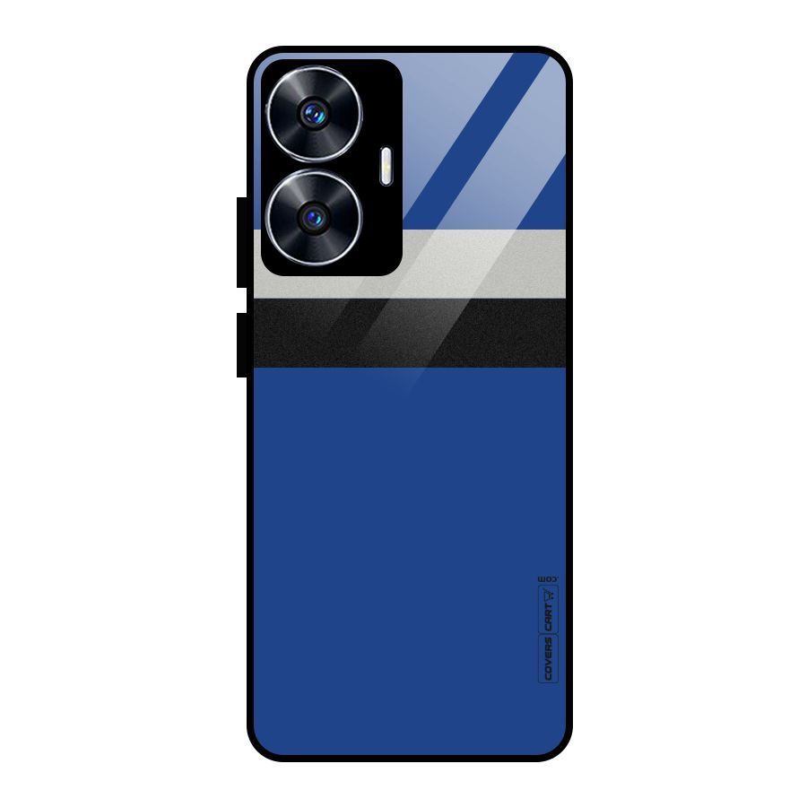 Grey Black Strips Glass Back Case for realme C55