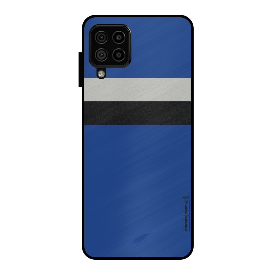 Grey Black Strips Metal Back Case for Galaxy A22 4G