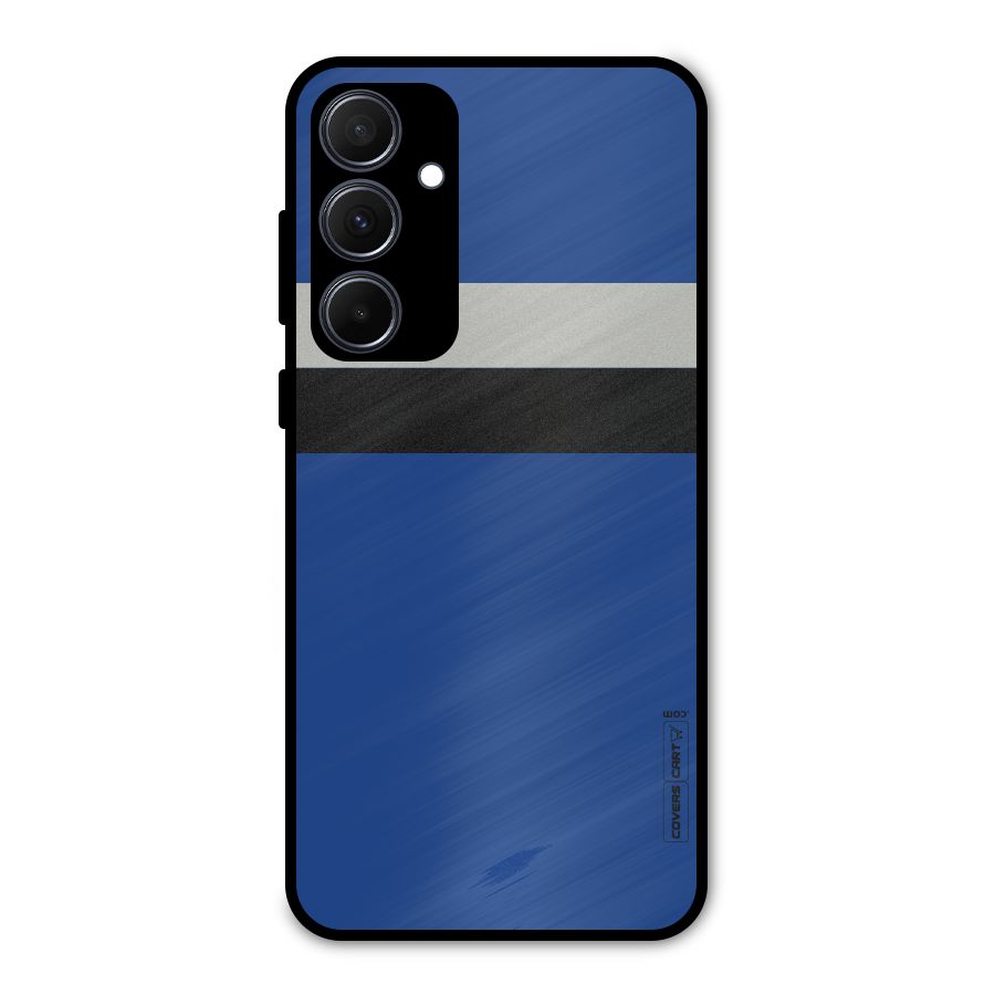 Grey Black Strips Metal Back Case for Galaxy A35