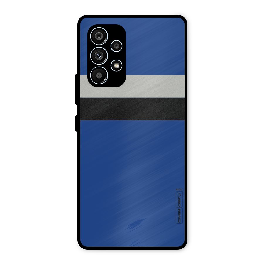 Grey Black Strips Metal Back Case for Galaxy A53 5G