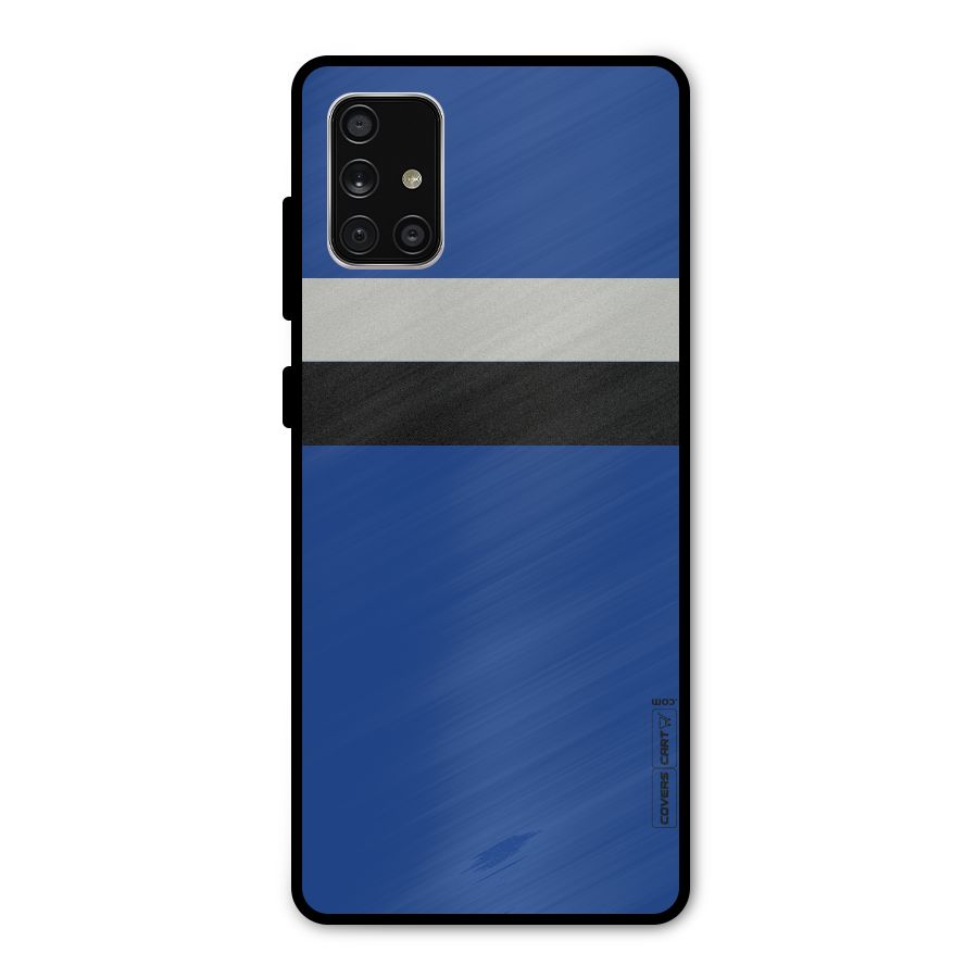 Grey Black Strips Metal Back Case for Galaxy A71