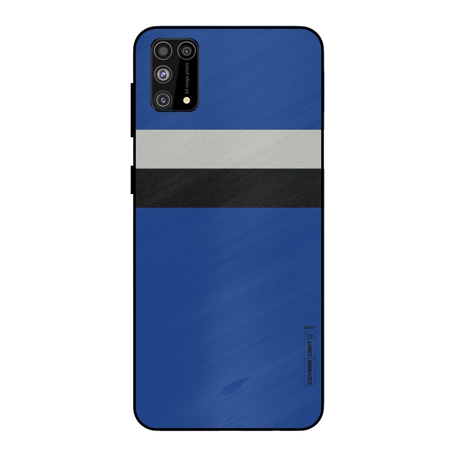 Grey Black Strips Metal Back Case for Galaxy M31