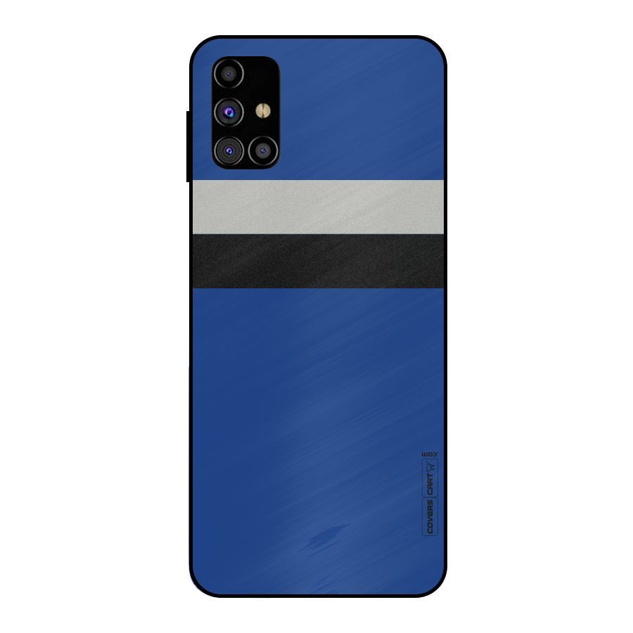Grey Black Strips Metal Back Case for Galaxy M31s