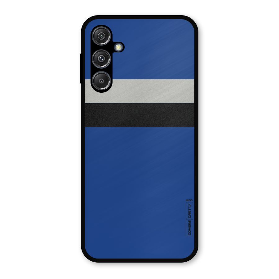 Grey Black Strips Metal Back Case for Galaxy M34 5G