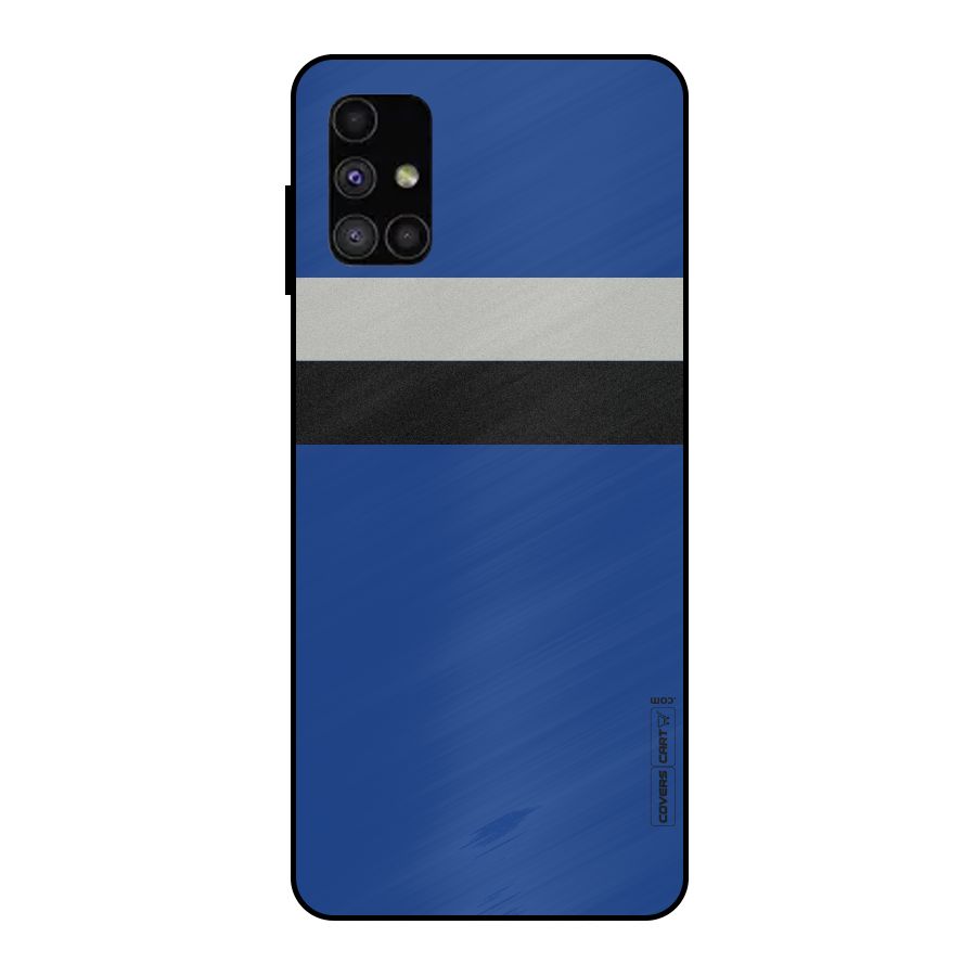 Grey Black Strips Metal Back Case for Galaxy M51