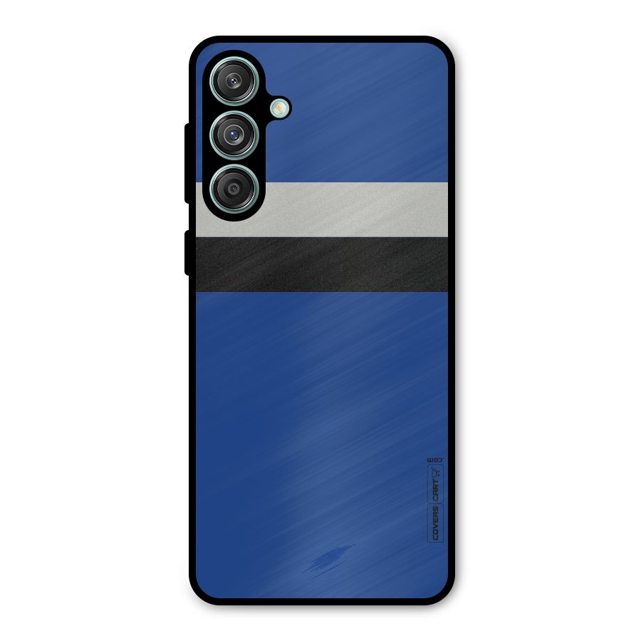 Grey Black Strips Metal Back Case for Galaxy M55 5G