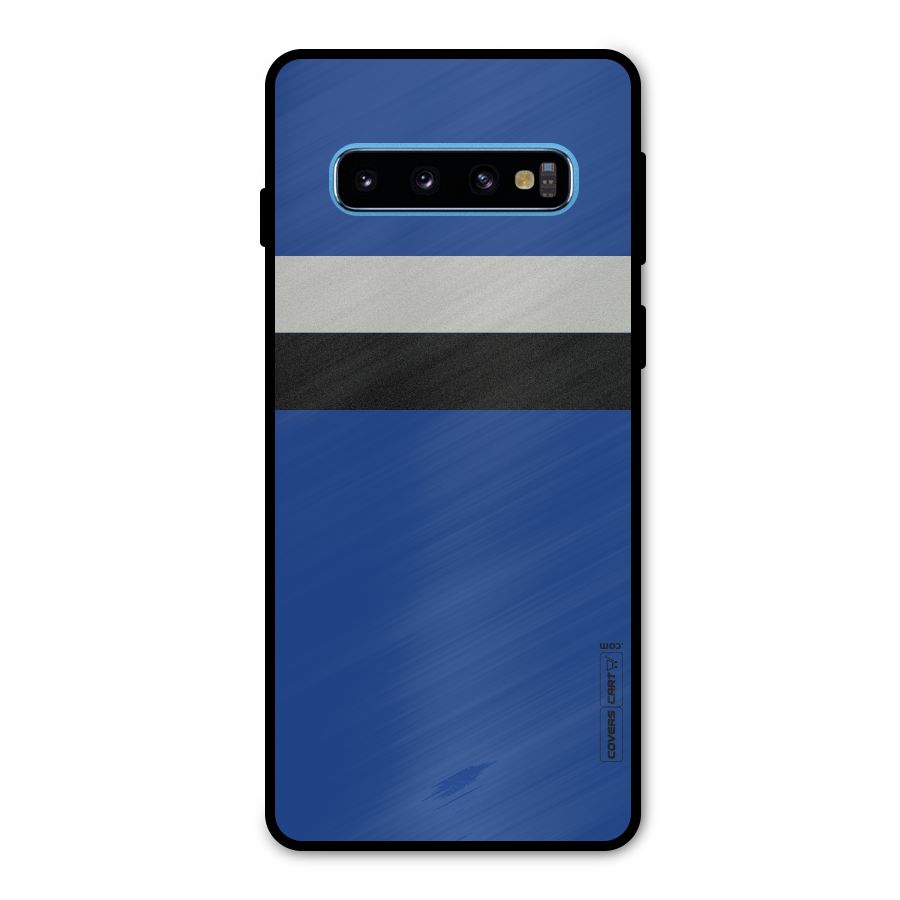 Grey Black Strips Metal Back Case for Galaxy S10