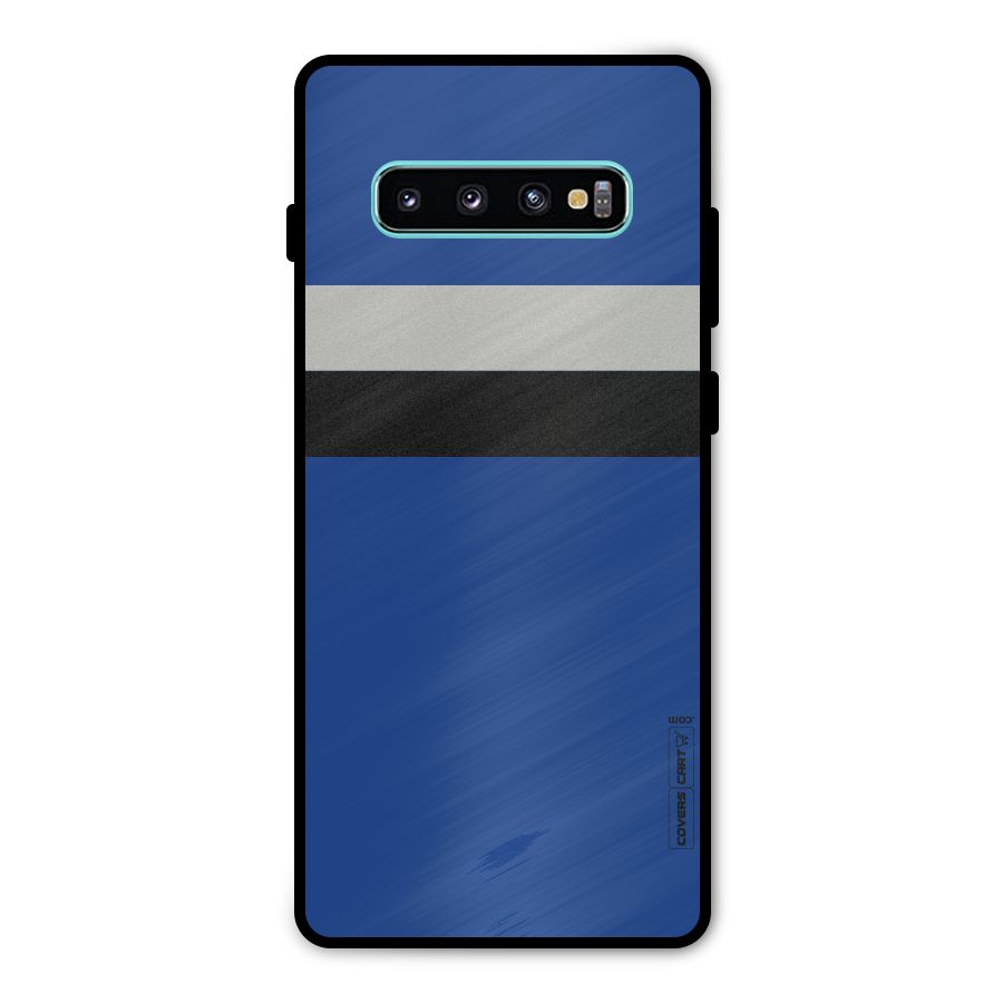 Grey Black Strips Metal Back Case for Galaxy S10 Plus